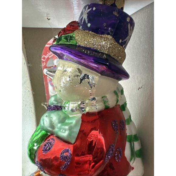 Lot Of 3 Y2K KMart Christmas Treasures Blown Glass Ornament Classic Snowman - Picture 2 of 6